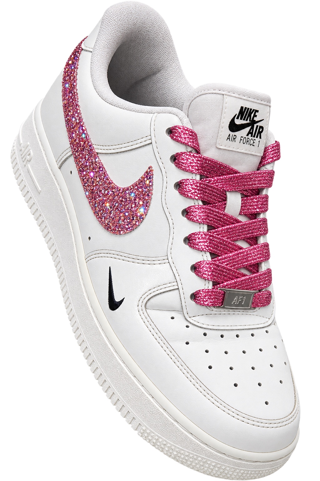 Rosé custom sneaker with pink crystals